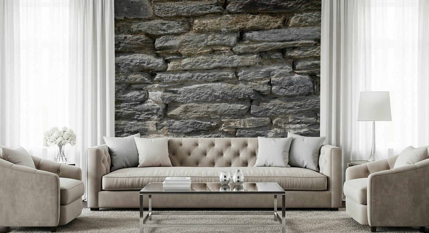 Gray Stone Wall Texture Wall Mural -2566578