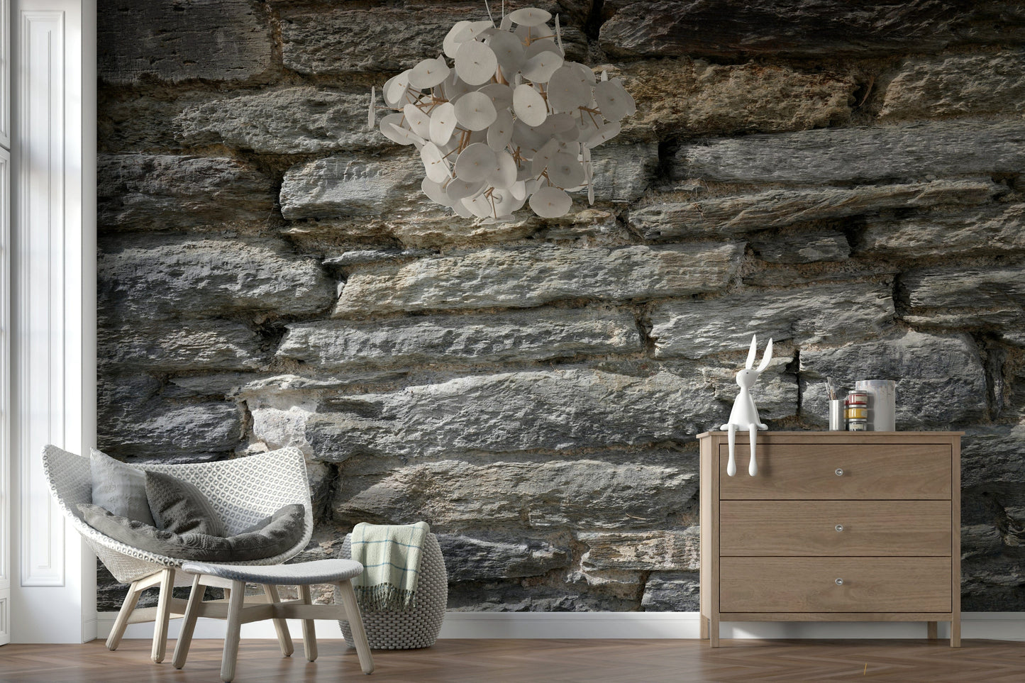 Gray Stone Wall Texture Wall Mural -2566578