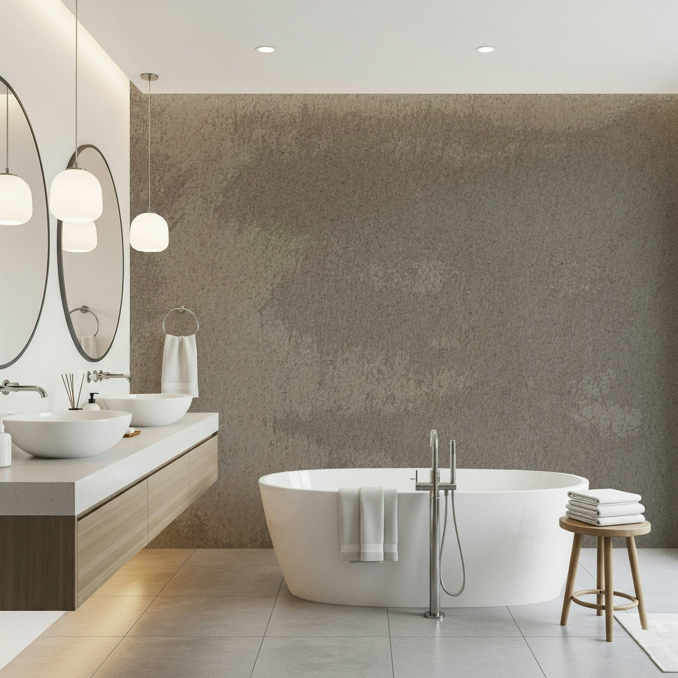 Textured stone surface wallpaper creating a three-dimensional effect for accent walls or feature spaces.