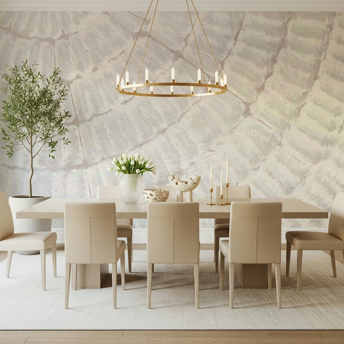 Wall mural showcasing whisper-light textures for minimalist, modern, or contemporary décor.