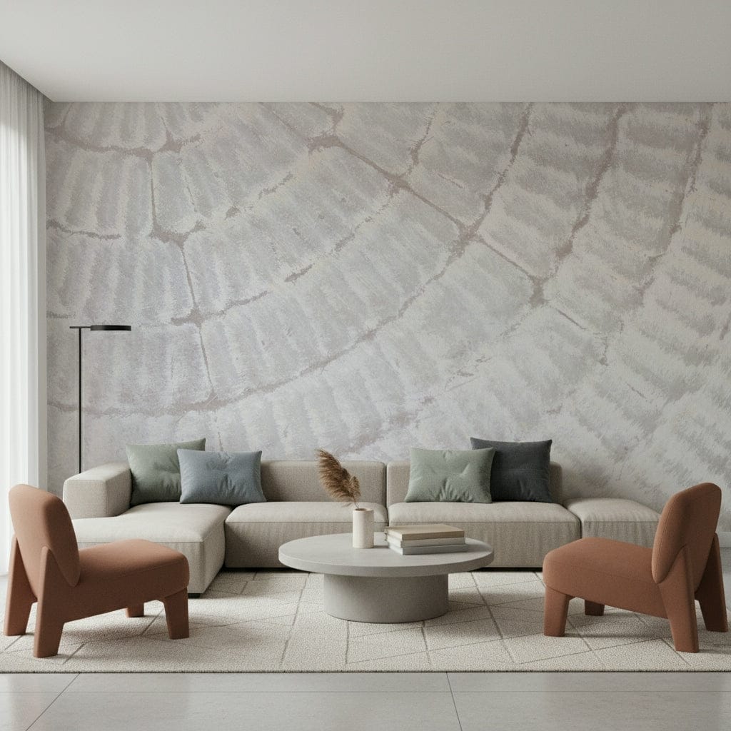 Whispered Texture Wall Mural featuring soft, subtle textures in neutral tones for calming, elegant interiors.