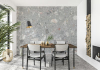 Beautiful Natural Stone Tile mural. Pale grey and pink chips.