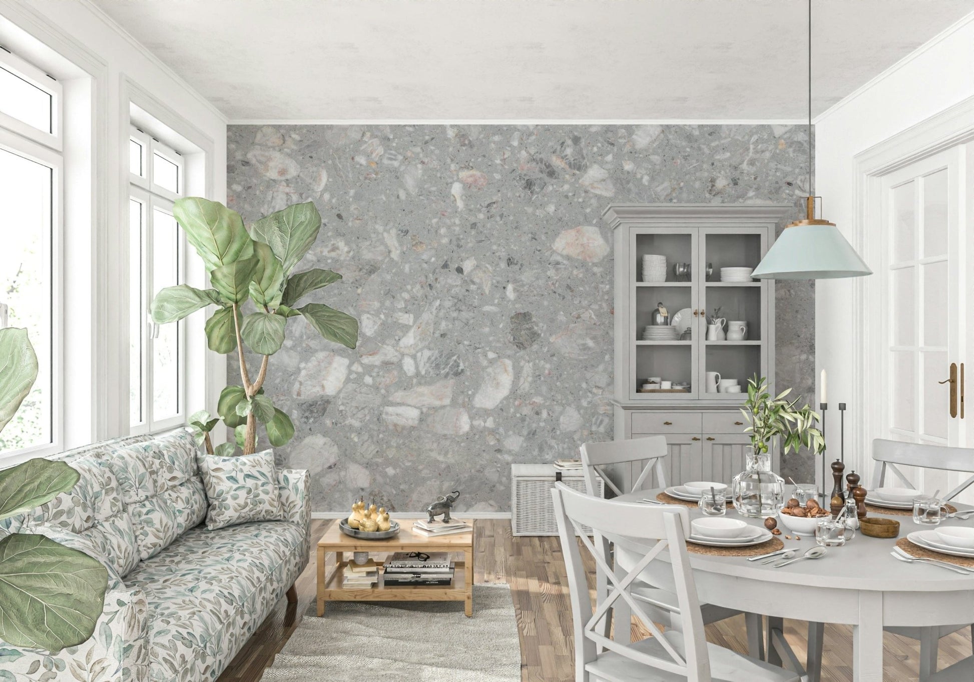 Decorative Natural Stone Tile mural. Sleek surface material.