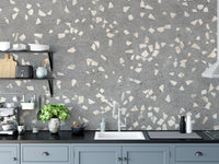 Modern gray terrazzo wallpaper elegance
