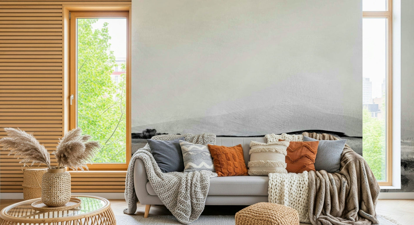 Grayscale Hills Wall Mural -2492353