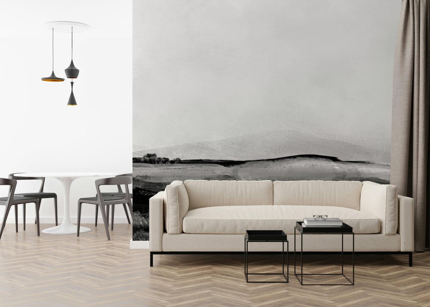 Grayscale Hills Wall Mural -2492353