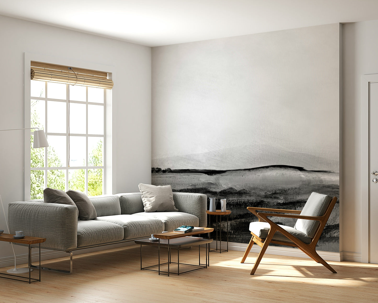 Grayscale Hills Wall Mural -2492353