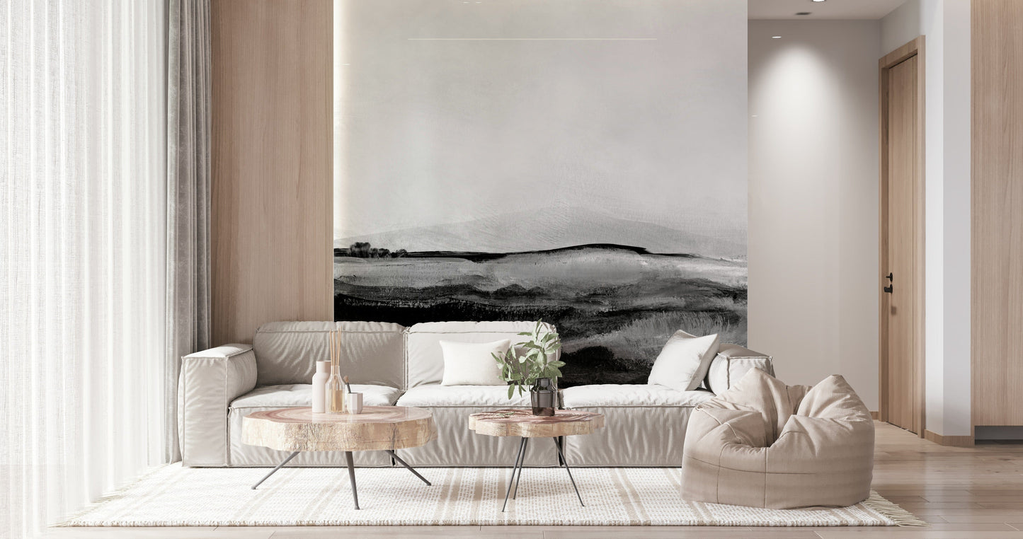 Grayscale Hills Wall Mural -2492353