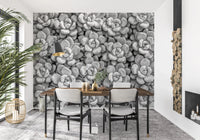 Grayscale Succulent Array Wall Mural