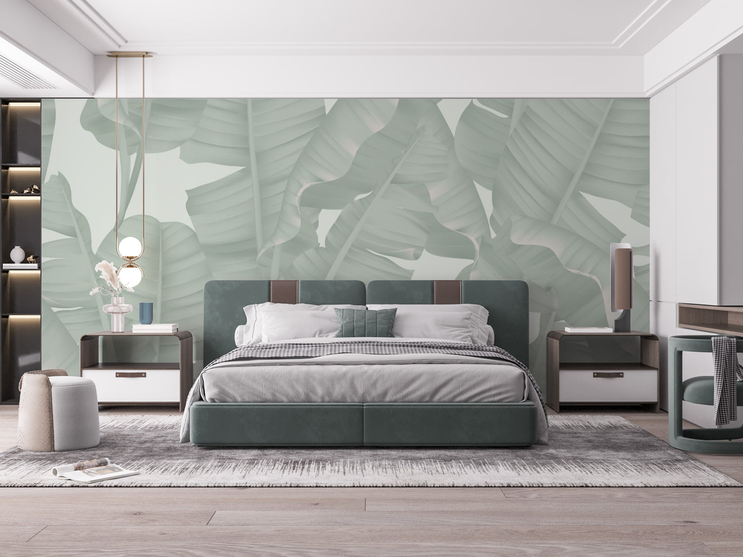Green Banana Leaves Wallpaper Mural - Giffywalls