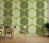 A beautiful retro geometric wall mural for a living room.

