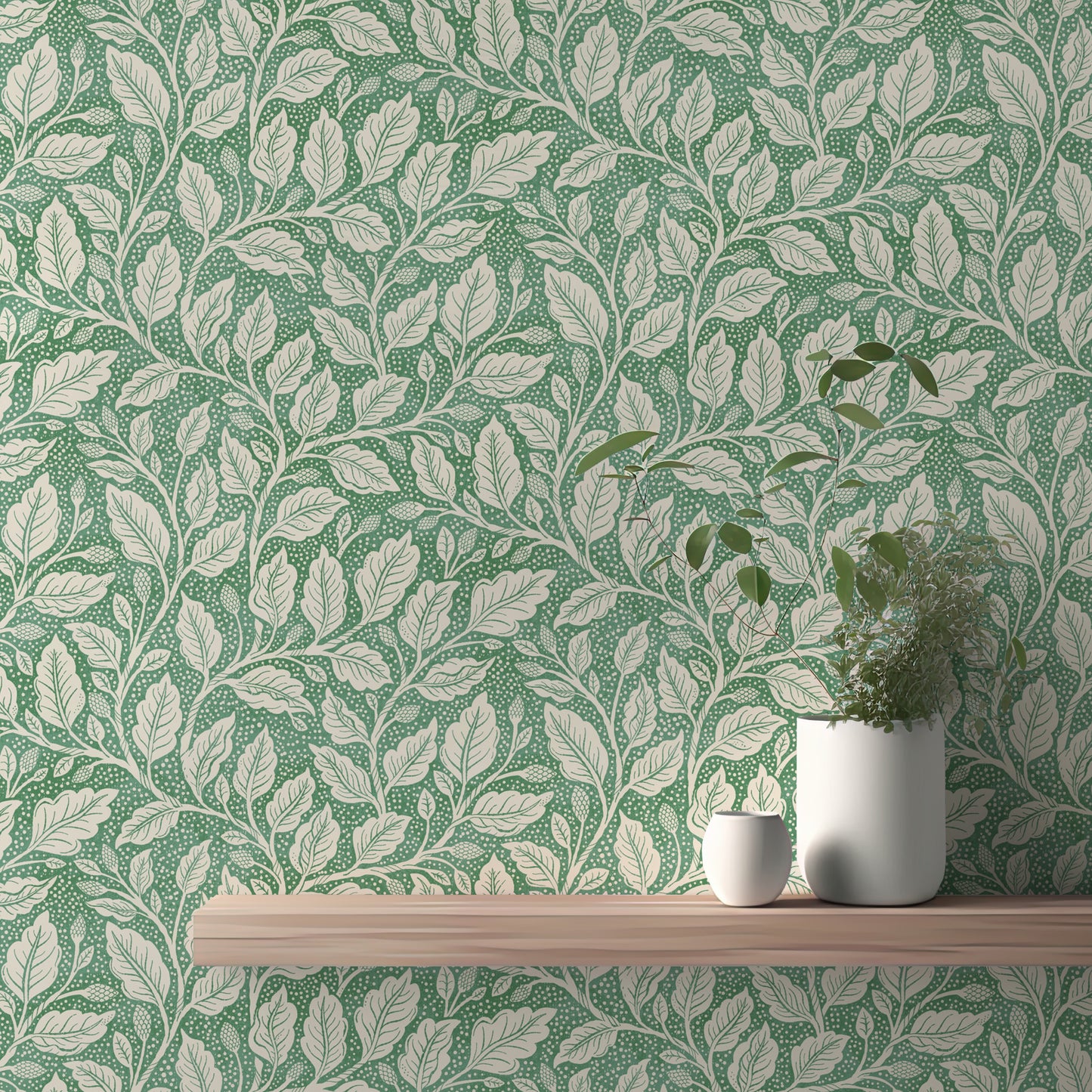 Green Budding Branches Wallpaper⁠