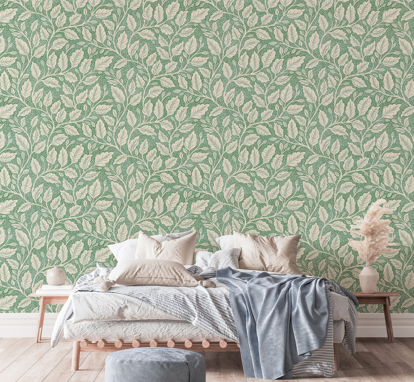 Green Budding Branches Wallpaper⁠