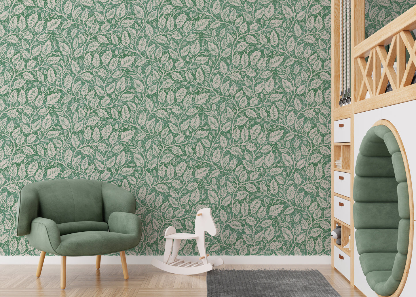 Green Budding Branches Wallpaper⁠