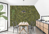 Bracken-inspired green embroidery wall decor

