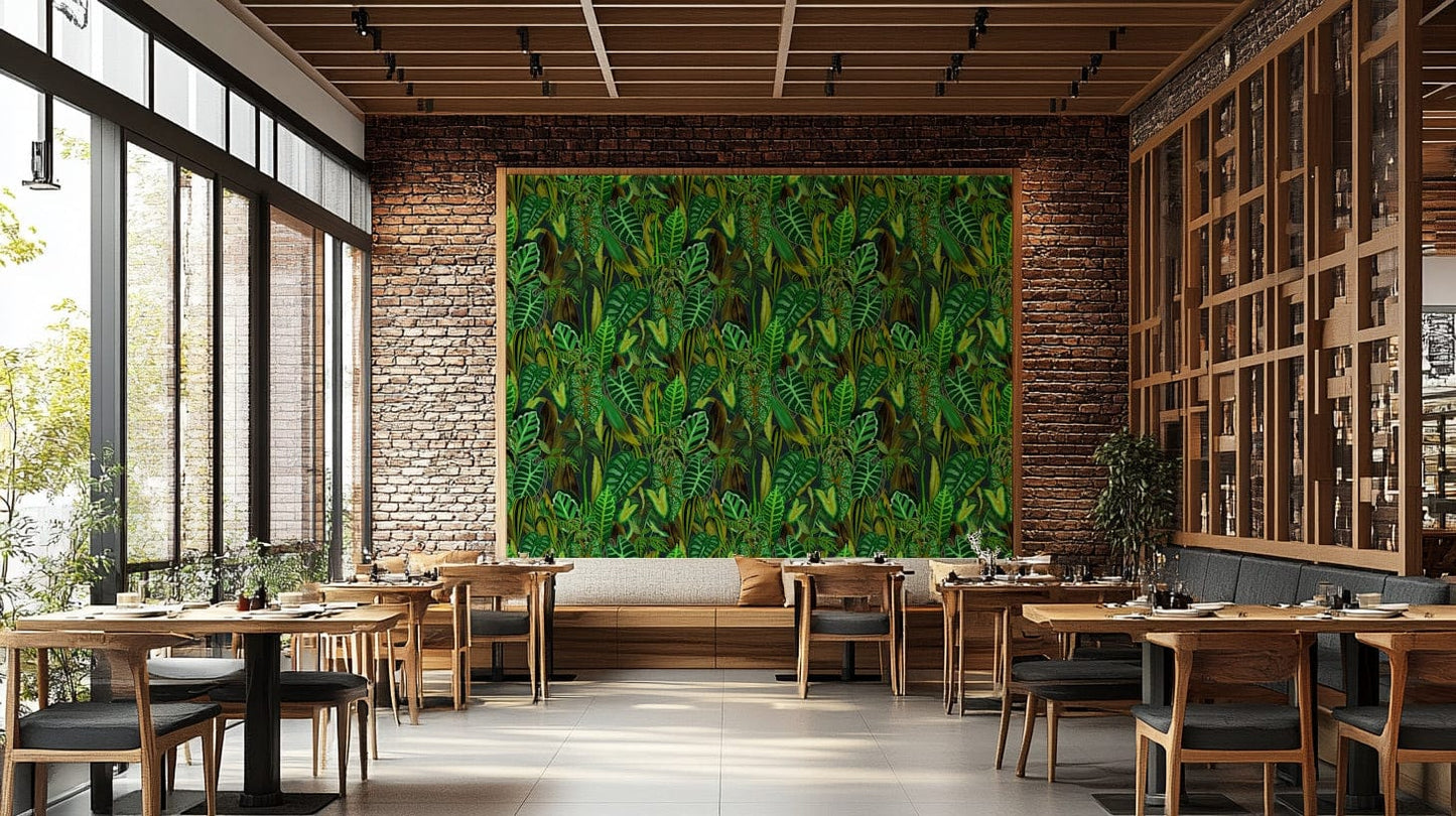 Green Exotic Foliage lush wallpaper


