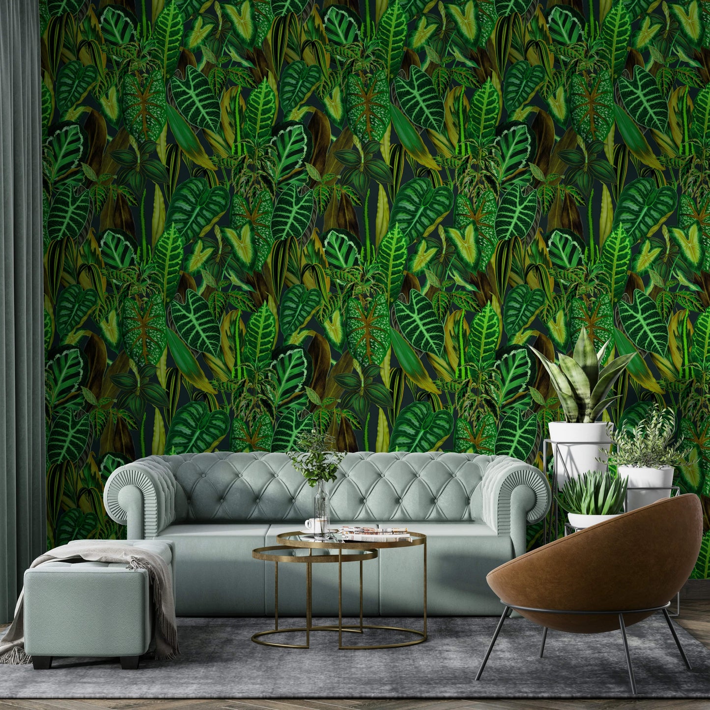 Green Exotic Foliage leaf wallpaper


