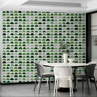The style is geometric and has a peaceful, contemporary feel.

