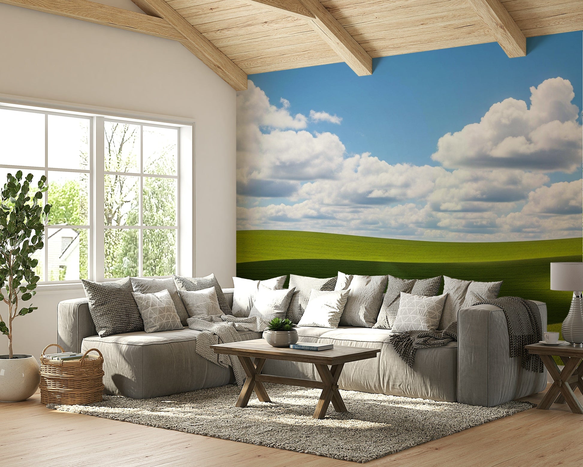 A beautiful serene forest landscape with a dreamlike atmosphere.