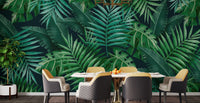 Green Leaves Wallpaper Mural for nature-inspired rooms