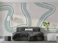 A calming serene design wallpaper mural that defines a space.

