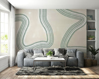 A contemplative gentle design wallpaper mural for a feature wall.


