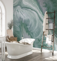 Green Marble Wallpaper for modern elegance