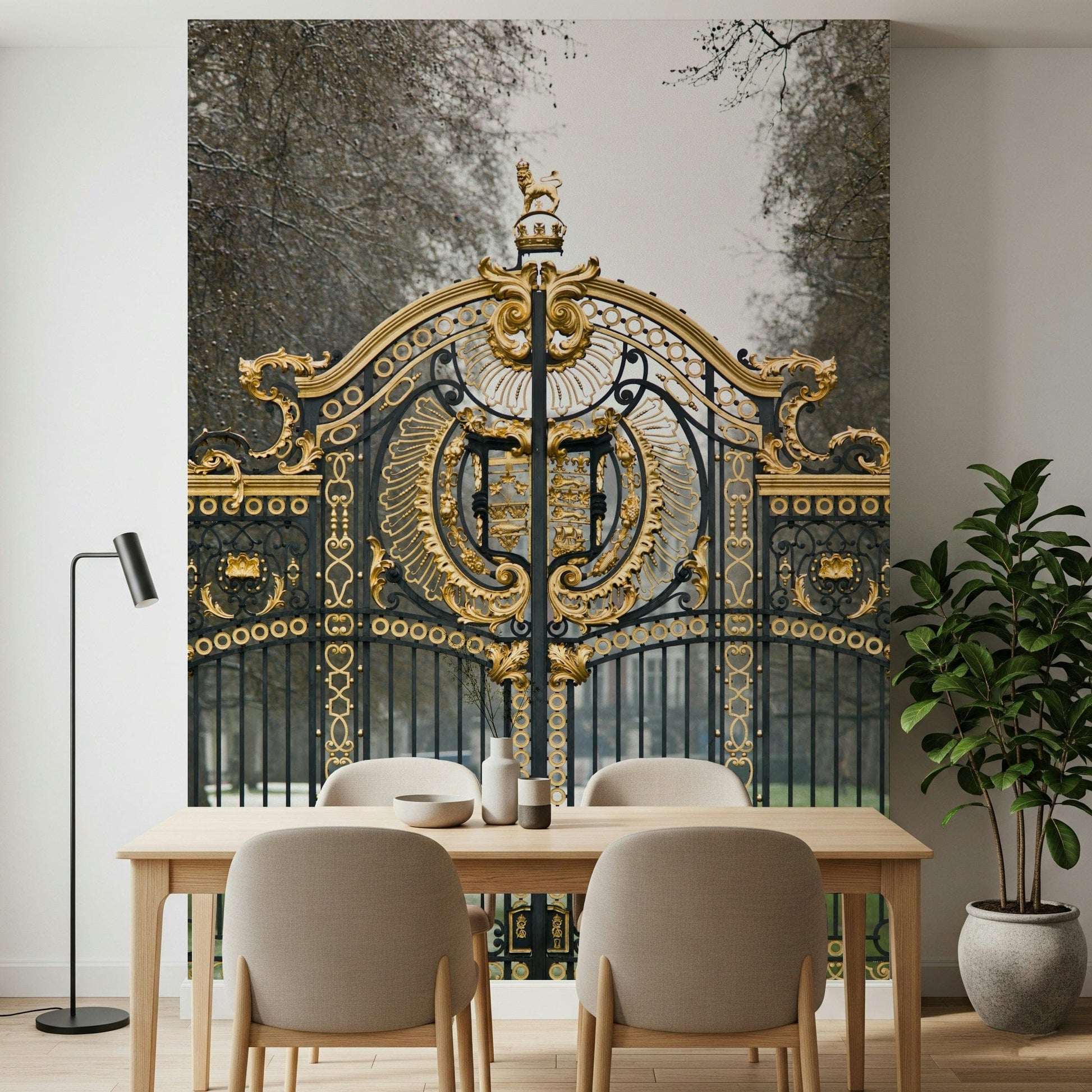 Interior design mockup of an urban loft with large scale nature wall art.