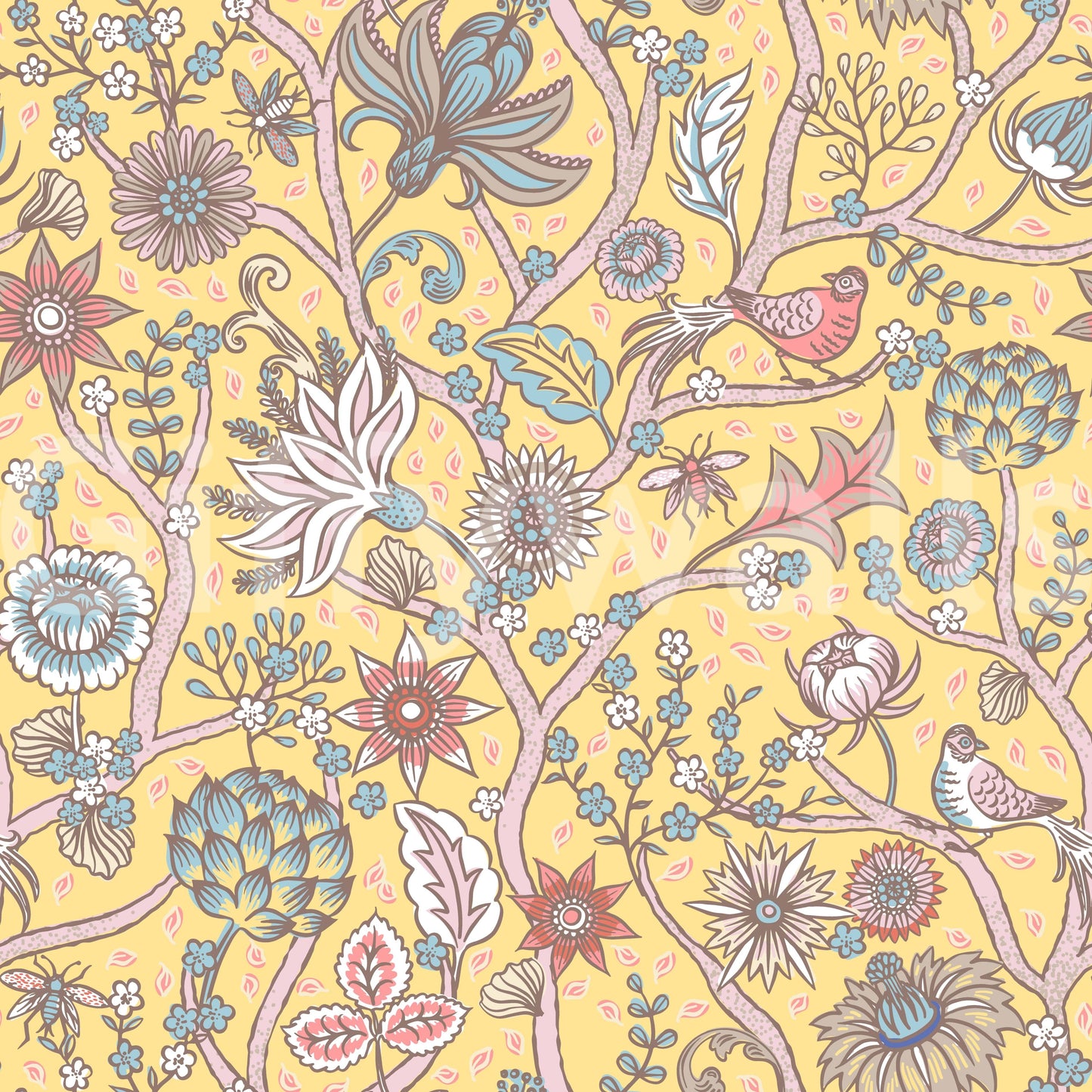 Green Tree of Life Yellow Wallpaper⁠
