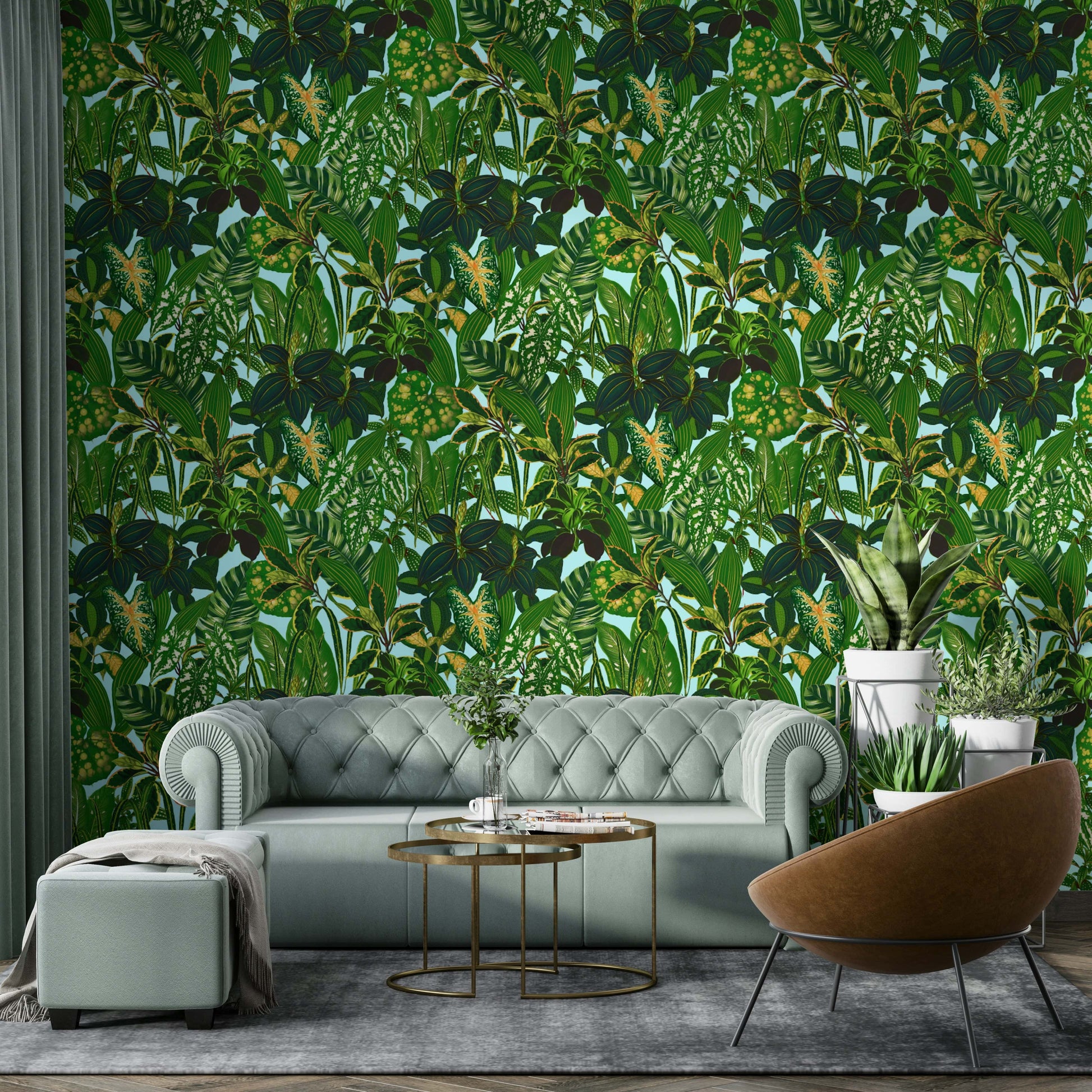 An interior with a fun and striking accent wall

