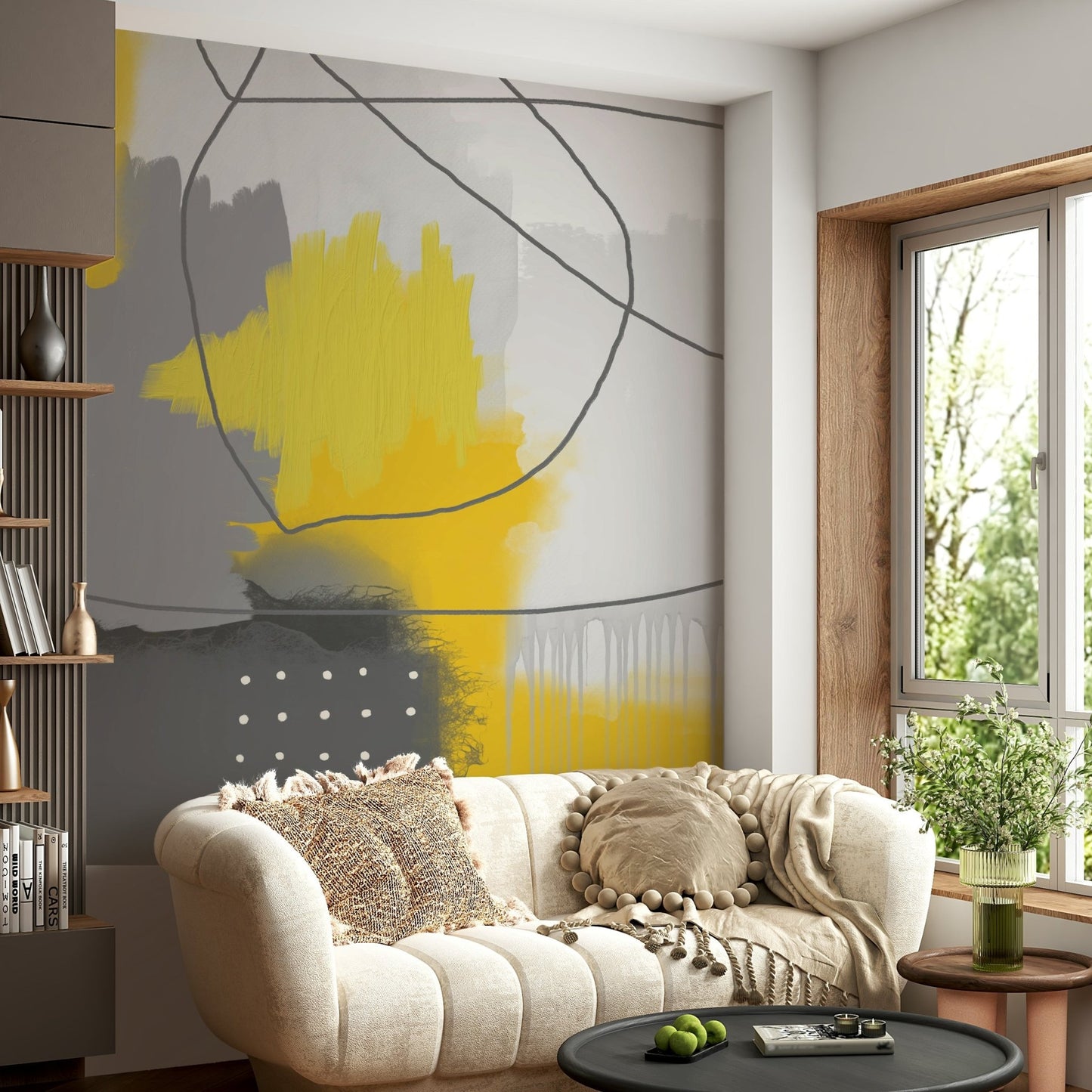 Elegant gold and grey wall mural


