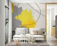 Contemporary grey gold mural wallpaper

