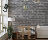Close up of realistic grey brick patterns for feature walls