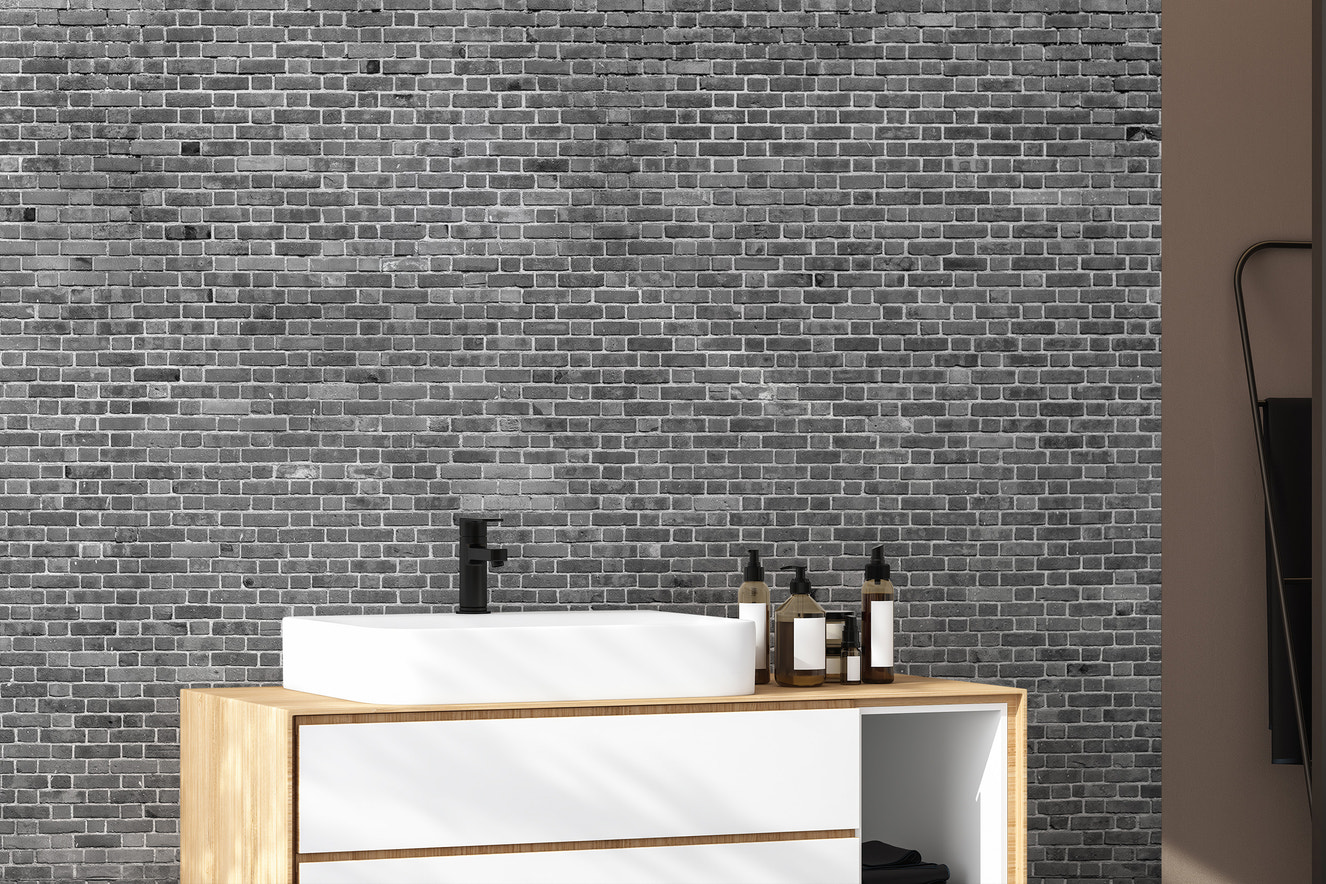 Grey Brick Wallpaper Mural
