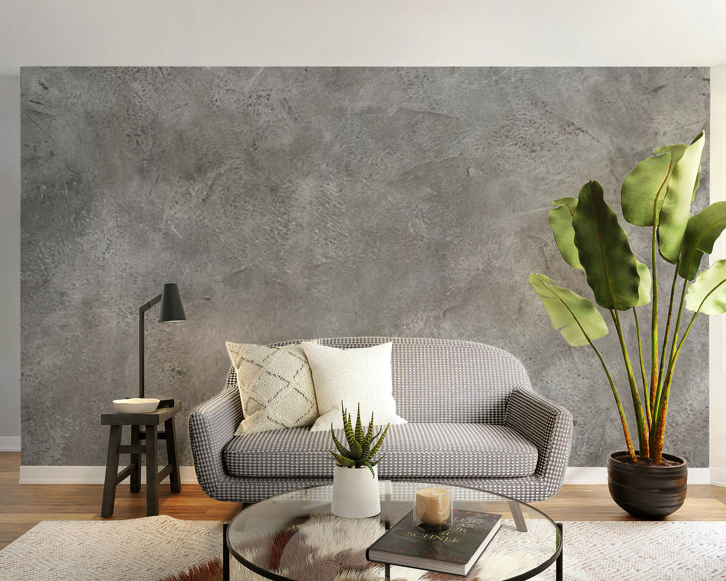 Industrial Grey Concrete Wallpaper Mural Design