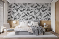 Grey Olives Leaves Mural Wallpaper Mural - Giffywalls