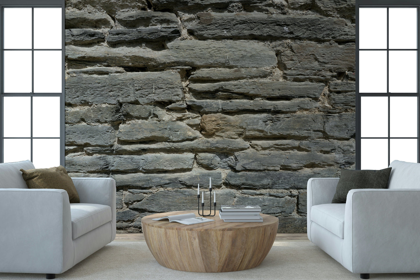 Grey Stone Layers Wall Mural -2566575