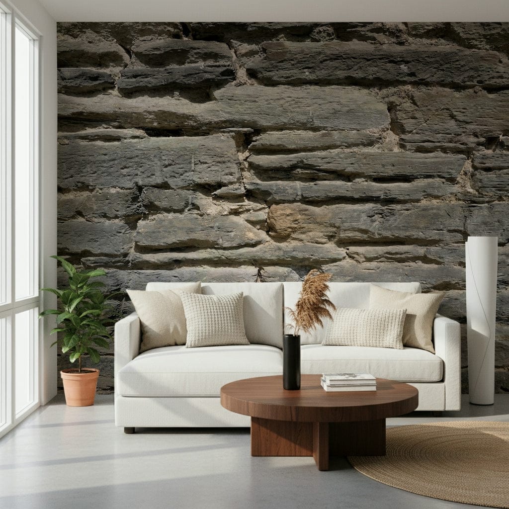 Grey Stone Layers Wall Mural -2566575