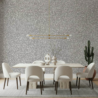 Subtle Grey Terrazzo Effect wallpaper fine stone flecks.