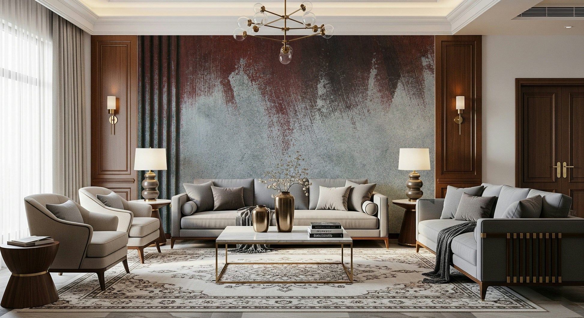 Wall mural showcasing gritty, faded textures for lofts, offices, or contemporary living spaces.