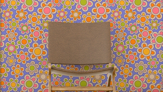 A wallpaper design with a retro floral pattern.

