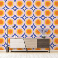 Purple and orange dots for a funky wallpaper

