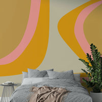 Retro-inspired mural with vibrant groove aesthetic


