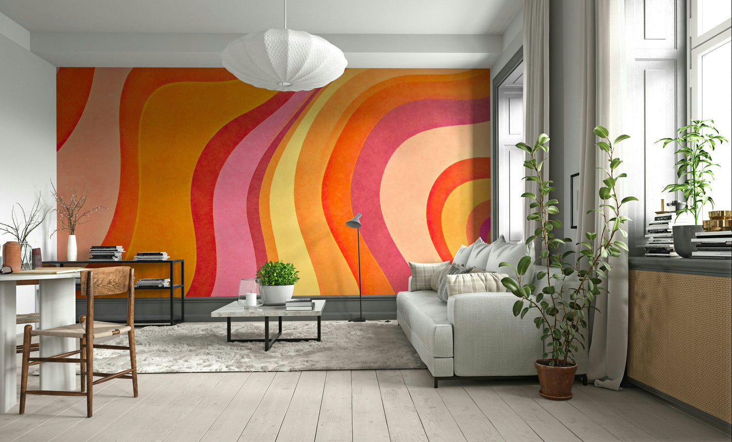 The lines are drawn in a soft, watercolor style, with gentle color transitions.
