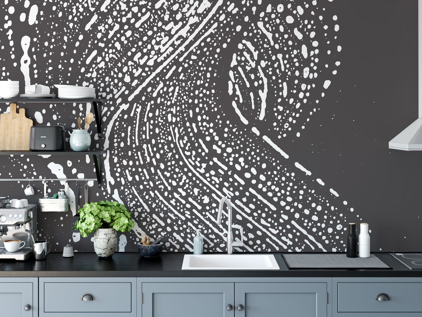 Grey Grunge Effect Artistic Wallpaper Mural - Giffywalls