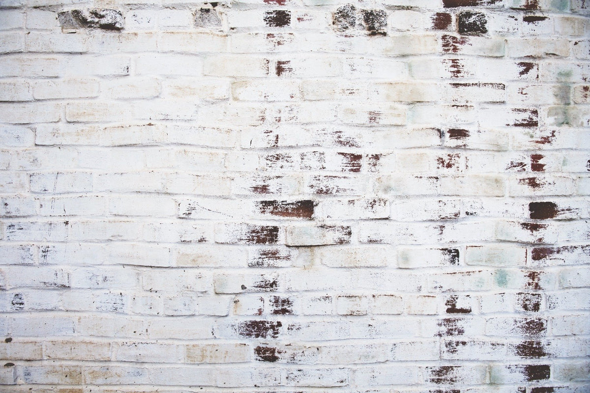 Industrial Grungy White Wash Brick Wall Murals in your room — zoomed