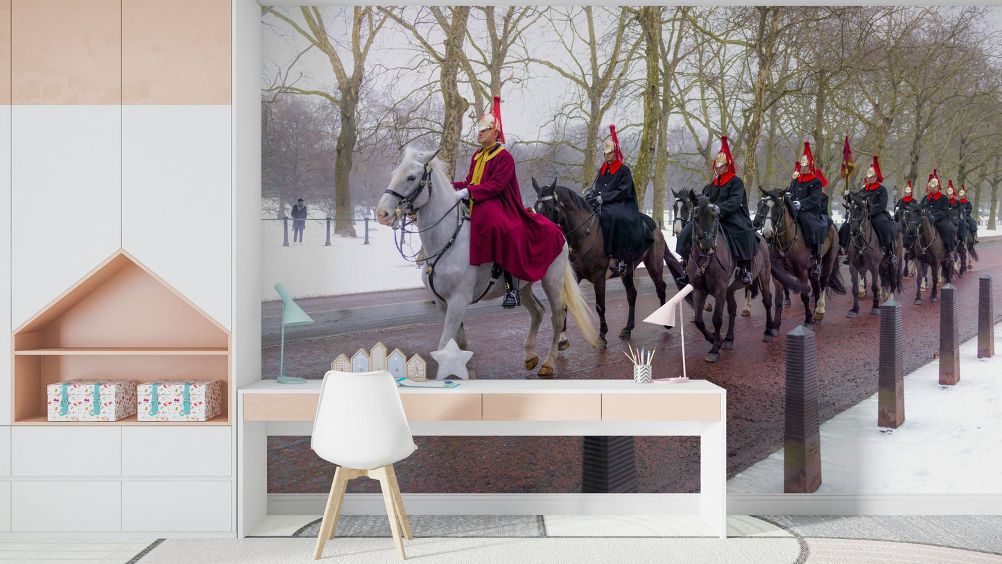 Guards on Parade royal mural wallpaper