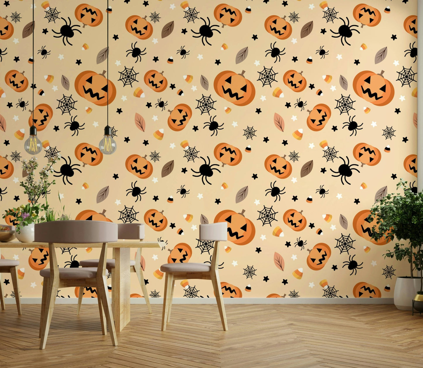 Spiders and stars Halloween Fun wallpaper

