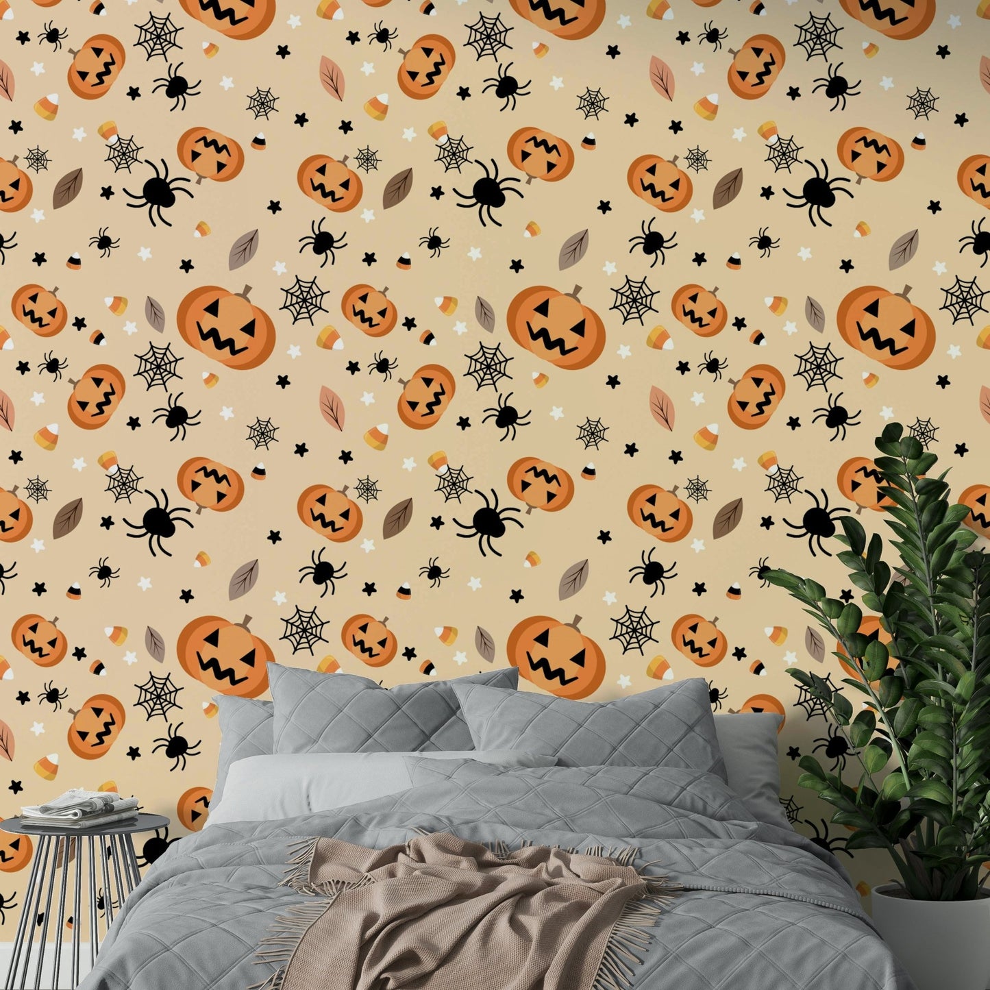 Autumn leaves Halloween Fun wall design

