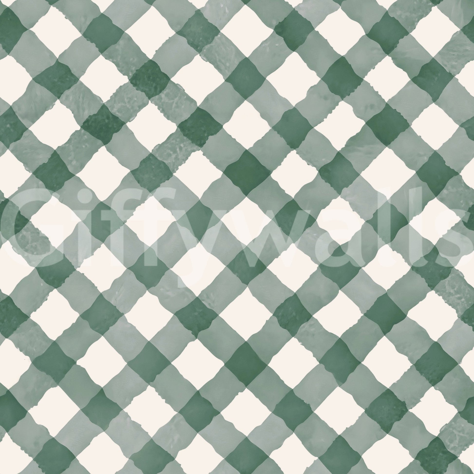 Traditional gingham pattern wallpaper with a hand-painted finish

